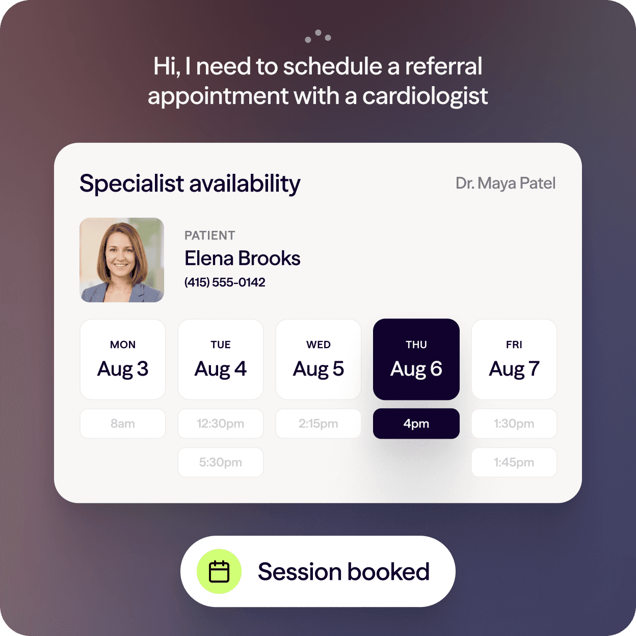 Lab referral transfer UI