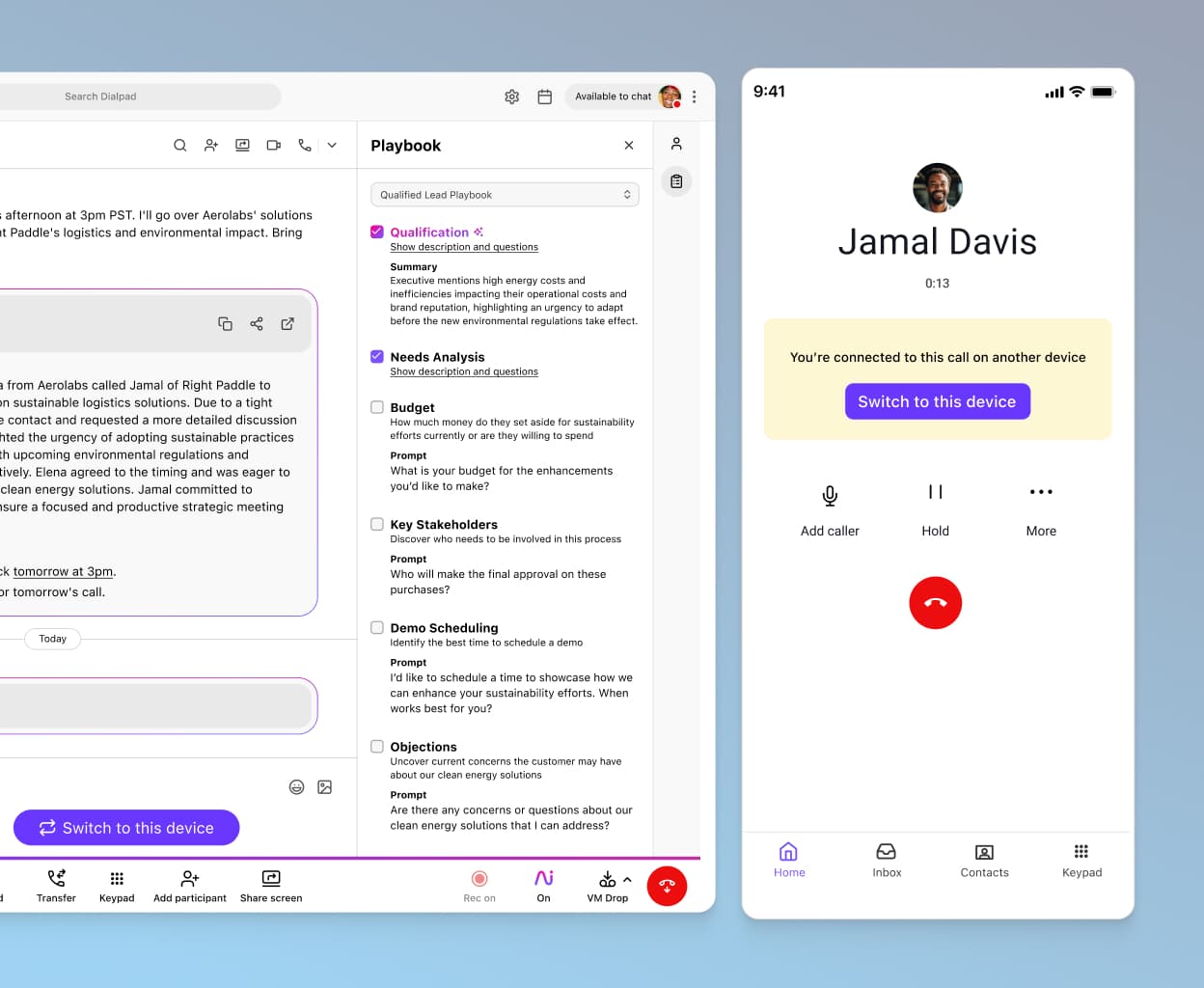 Joining a video meeting from Dialpad's Android app