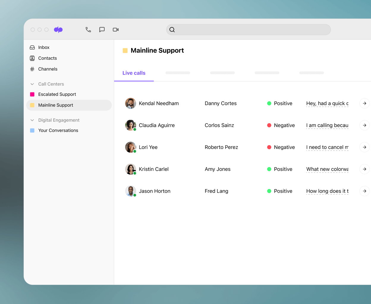Dialpad's Ai-powered live sentiment analysis featureAI voice analysis