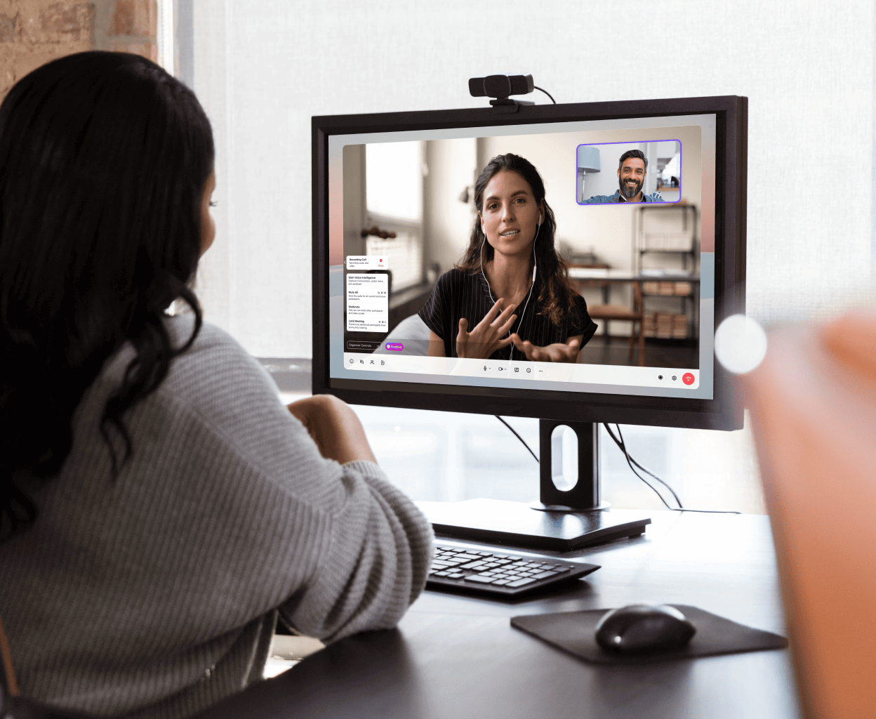 Two ladies in a video conference meeting
