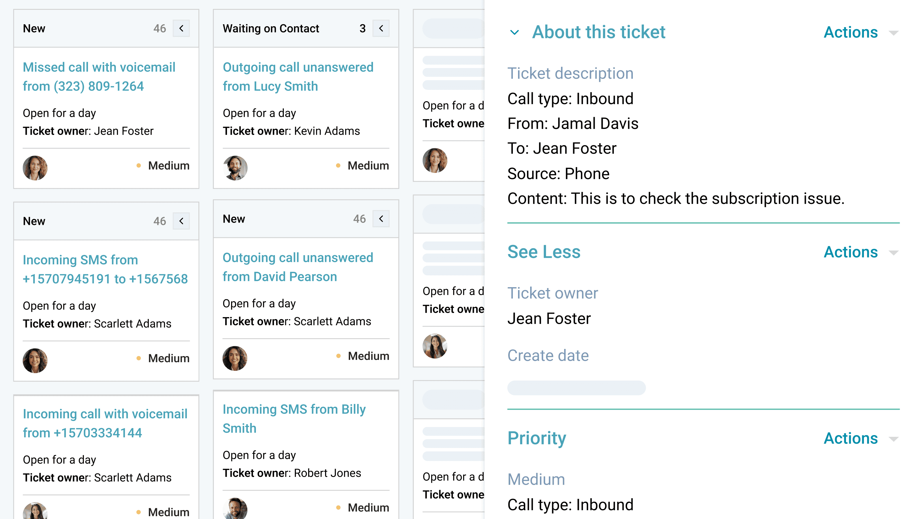 Create support tickets from events like incoming and missed calls Create support tickets from events like incoming and missed calls