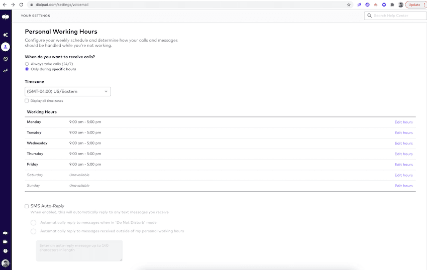 Setting business hours for calls in dialpad blog size