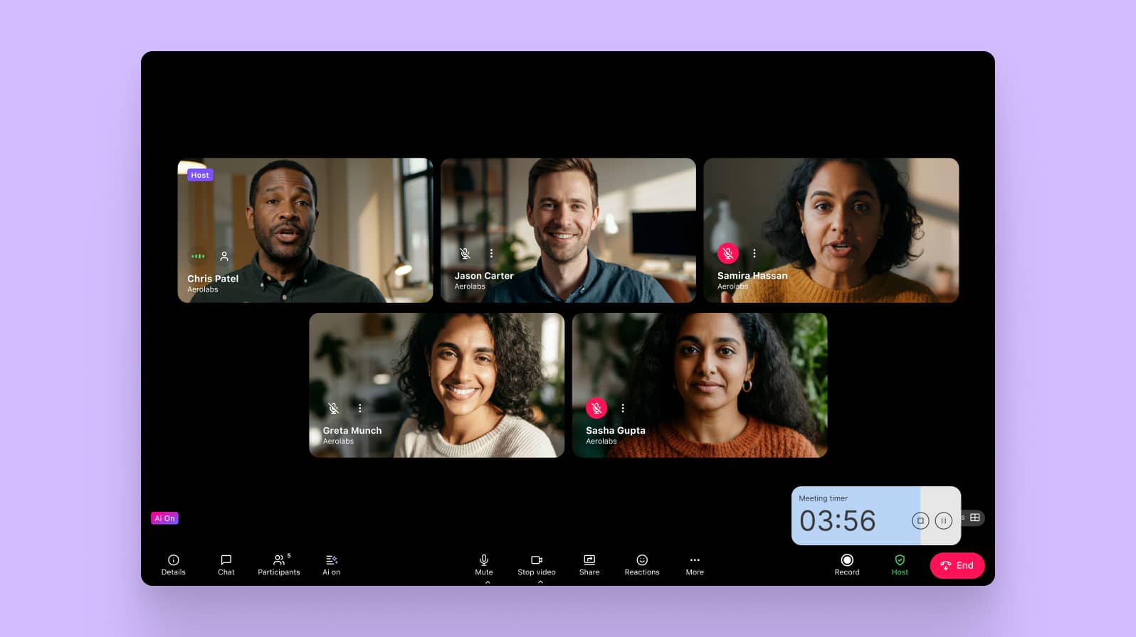 Dialpad's meeting countdown timer