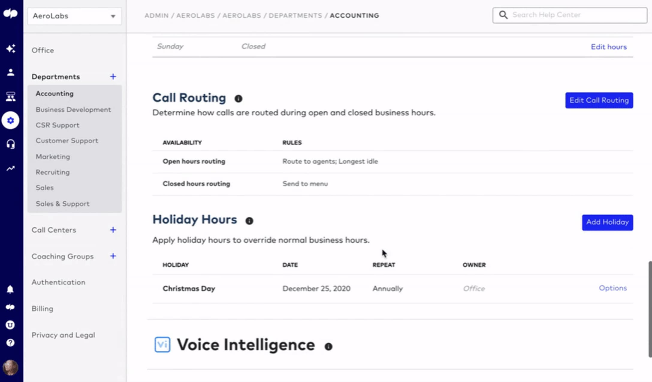 Call routing rules configuration in Dialpad for phone tree template business call management