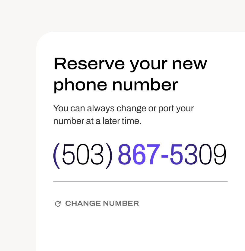 Screenshot of changing phone number on Dialpad