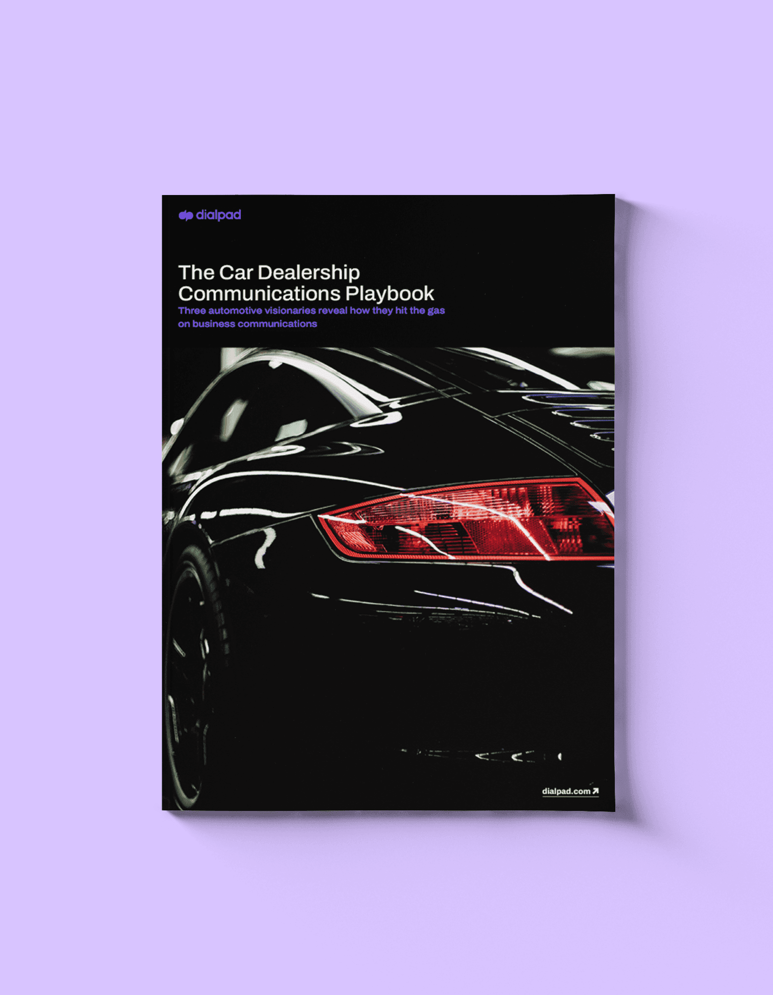 Mockup of an ebook titled The Car Dealership Communications Playbook