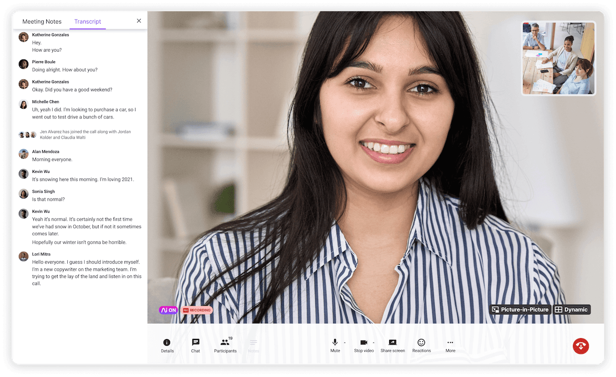 Dialpad meetings transcript in video blog size v4