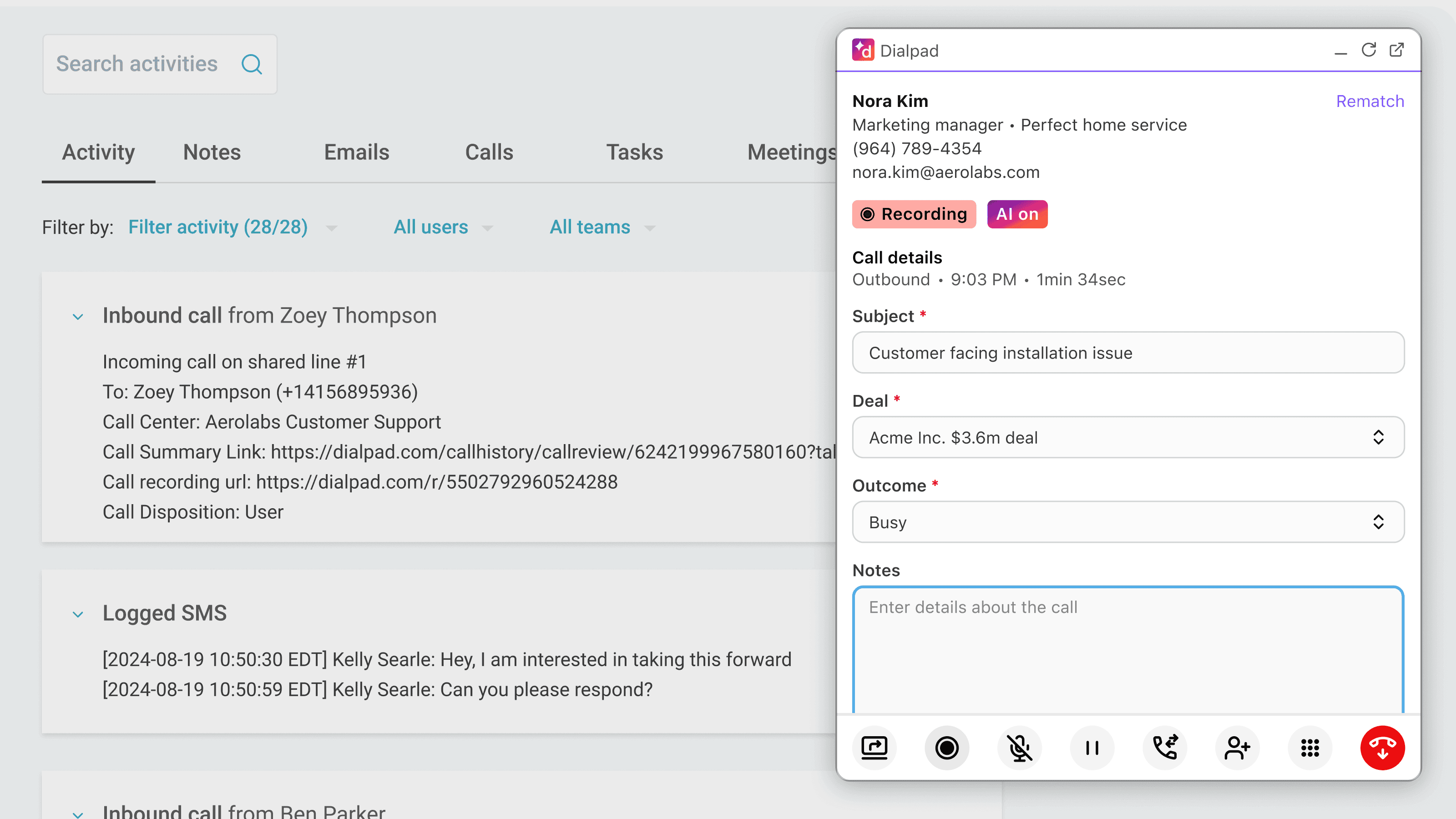 Dialpad computer telephony integration (CTI) in HubSpot Dialpad computer telephony integration (CTI) in HubSpot