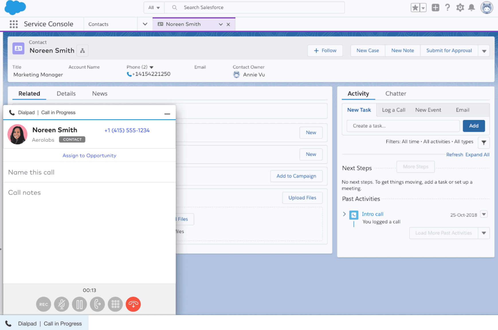 Dialpad cti inside salesforce