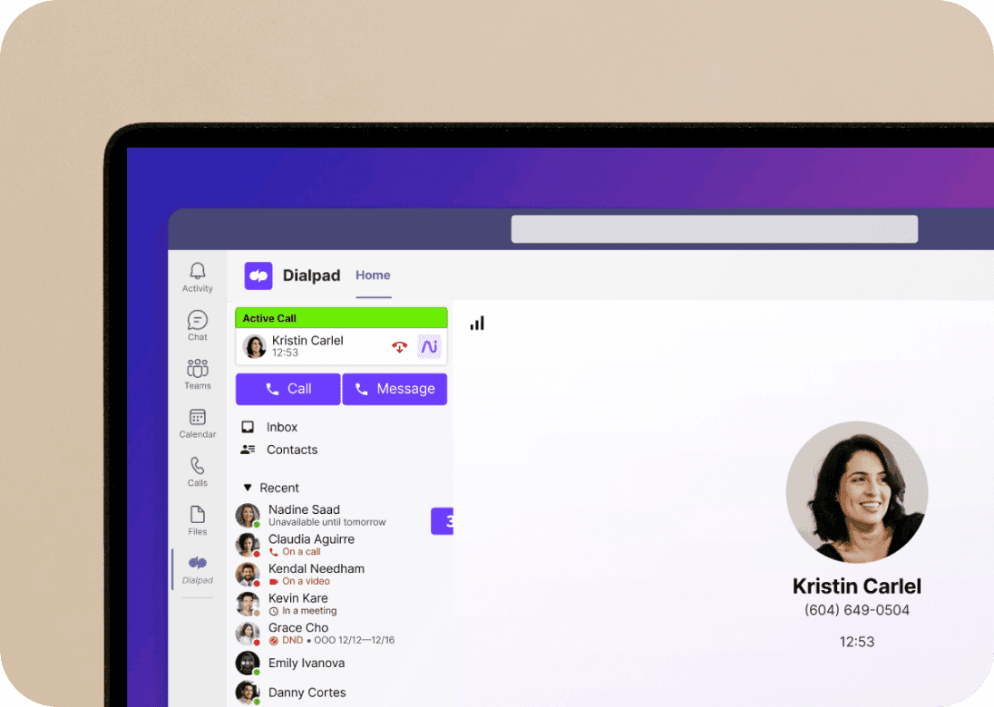 Dialpad integration with Microsoft Teams