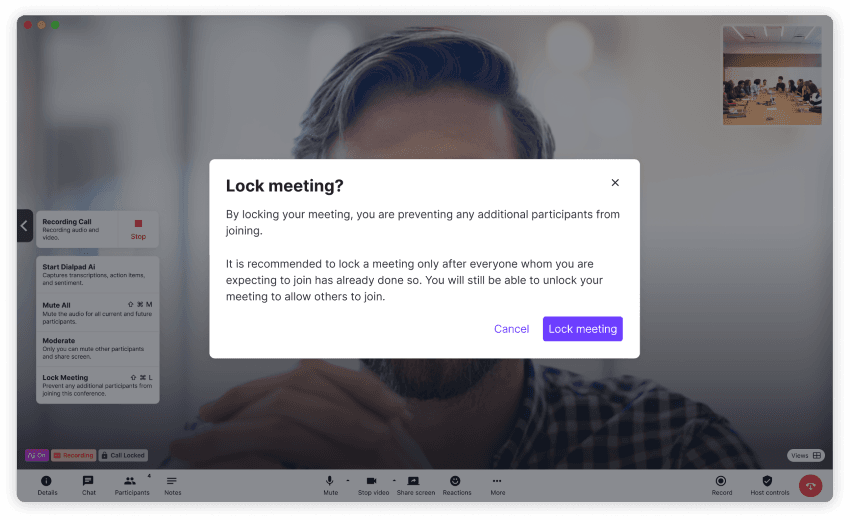 Locking a meeting