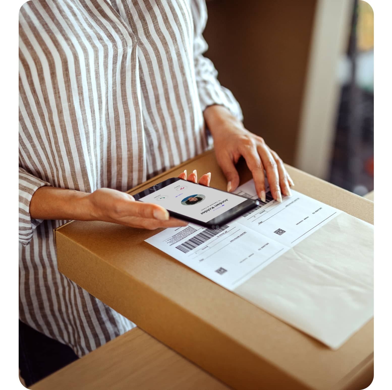 A person working at a desk