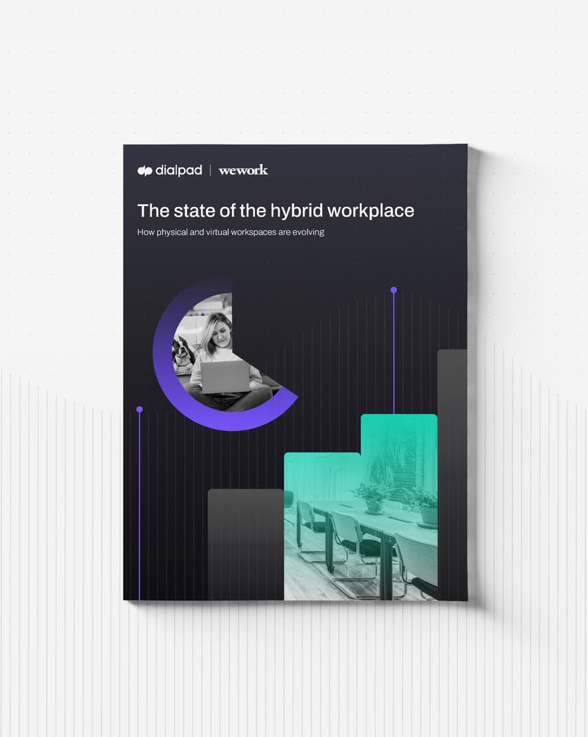 Mockup of a research titled of the State of the Hybrid Workplace