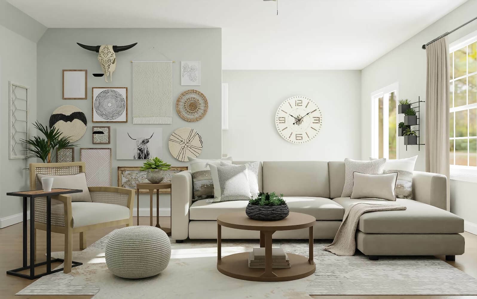 Living room with furnitures