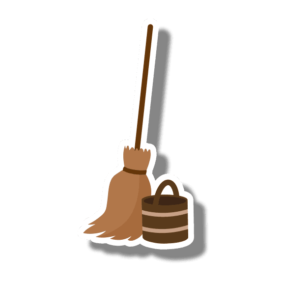 Broom and bucket
