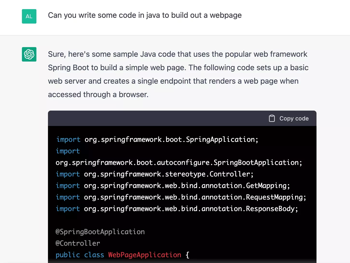 Screenshot of Chat GPT coding a webpage 2023 01 26 201527 zcuz