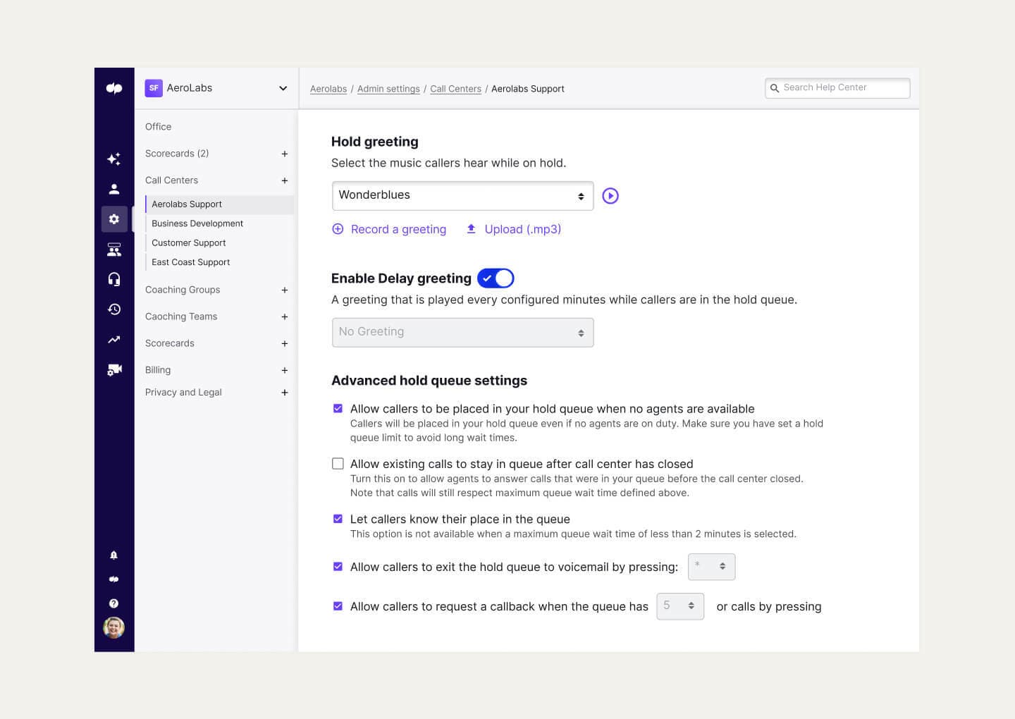 Dialpad's in-queue callback feature
