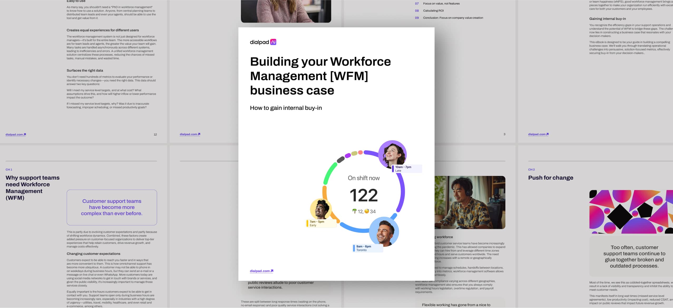 Mockup of an ebook titled -Building your Workforce Management business case-