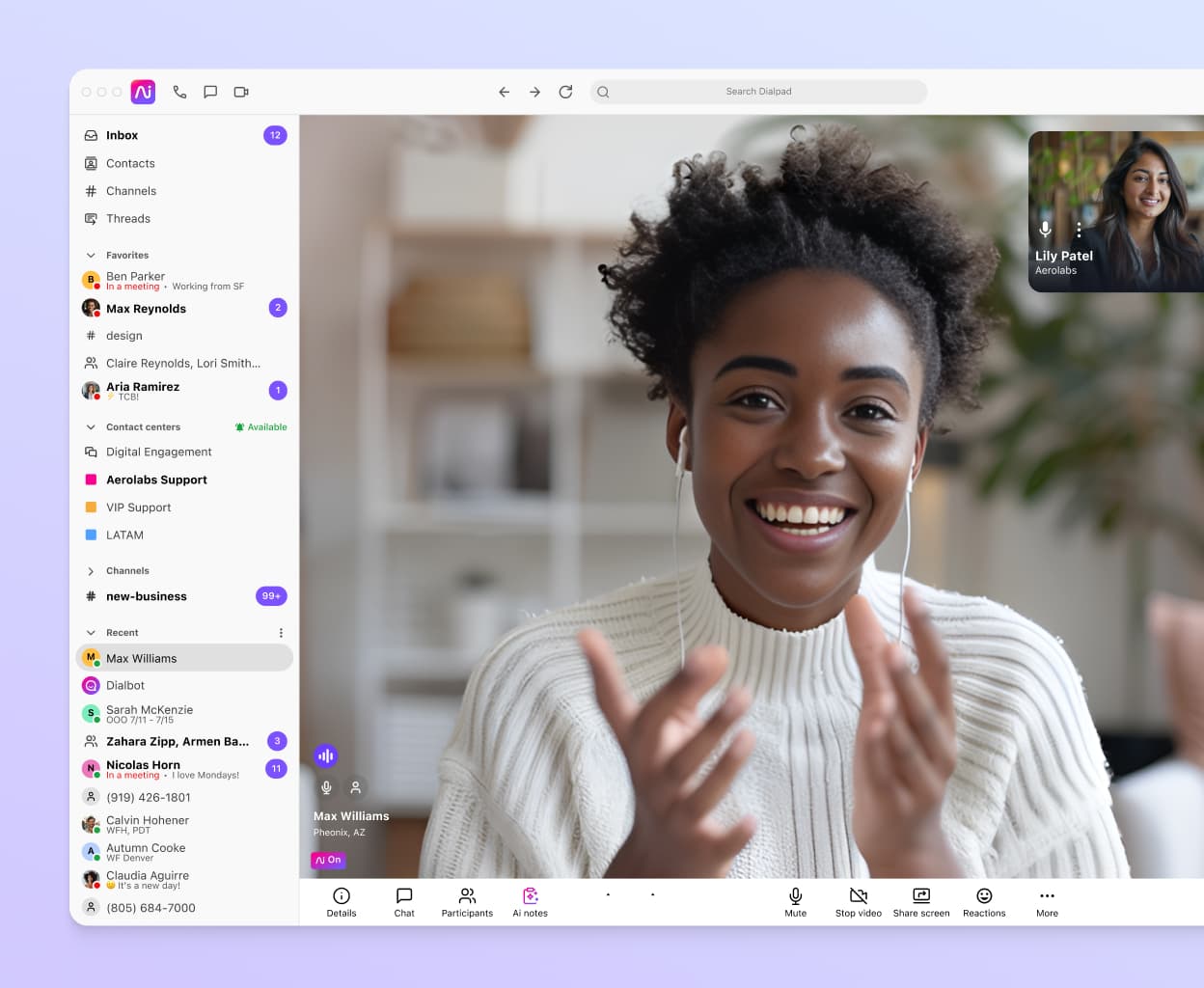 Dialpad's sales dialer in action on desktop and mobile