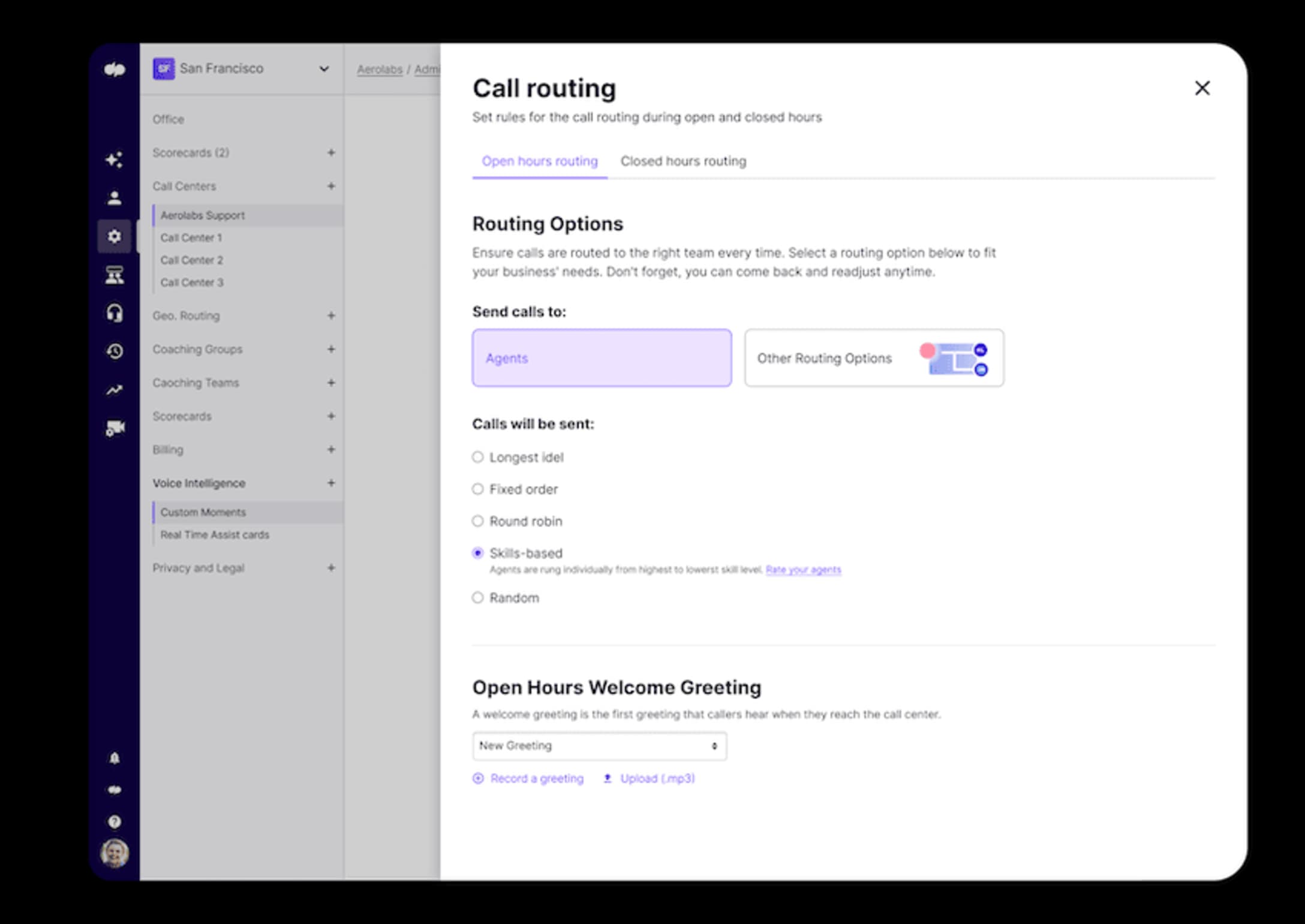Call routing configuration options in Dialpad for PBX phone system business workflow customization
