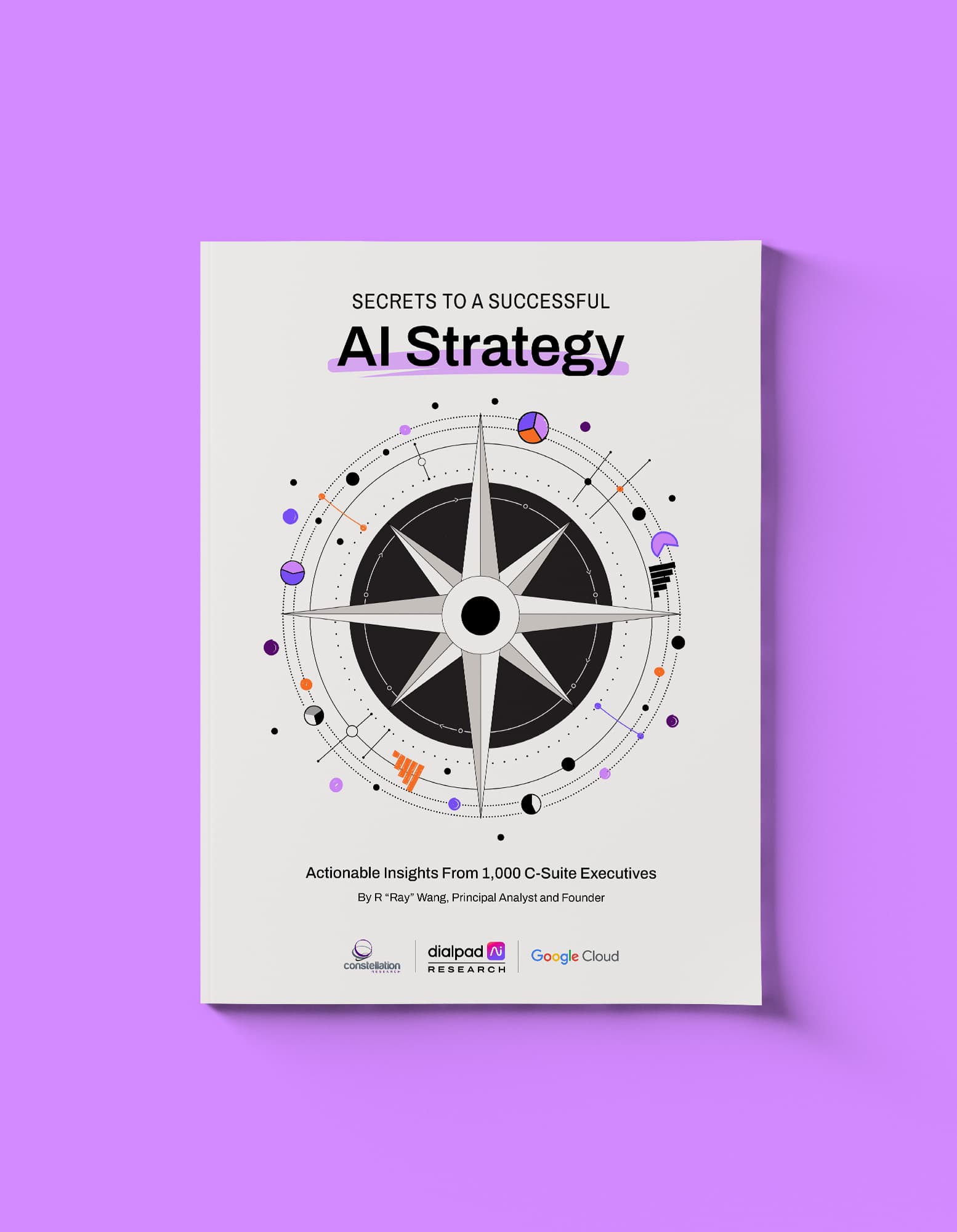 Mockup of a research titled Secrets to a successful Ai strategy