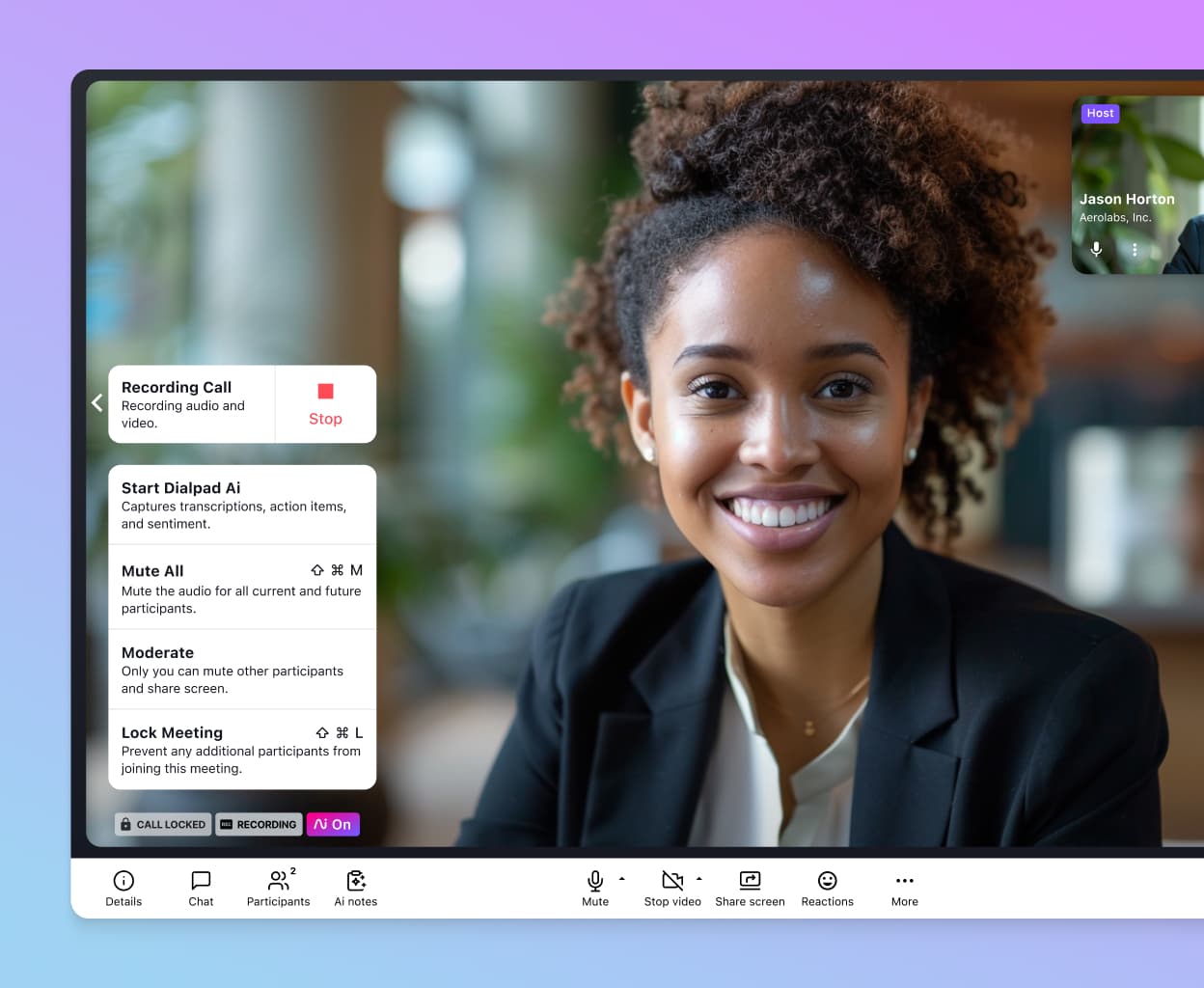 Recording a call from Dialpad's mobile app
