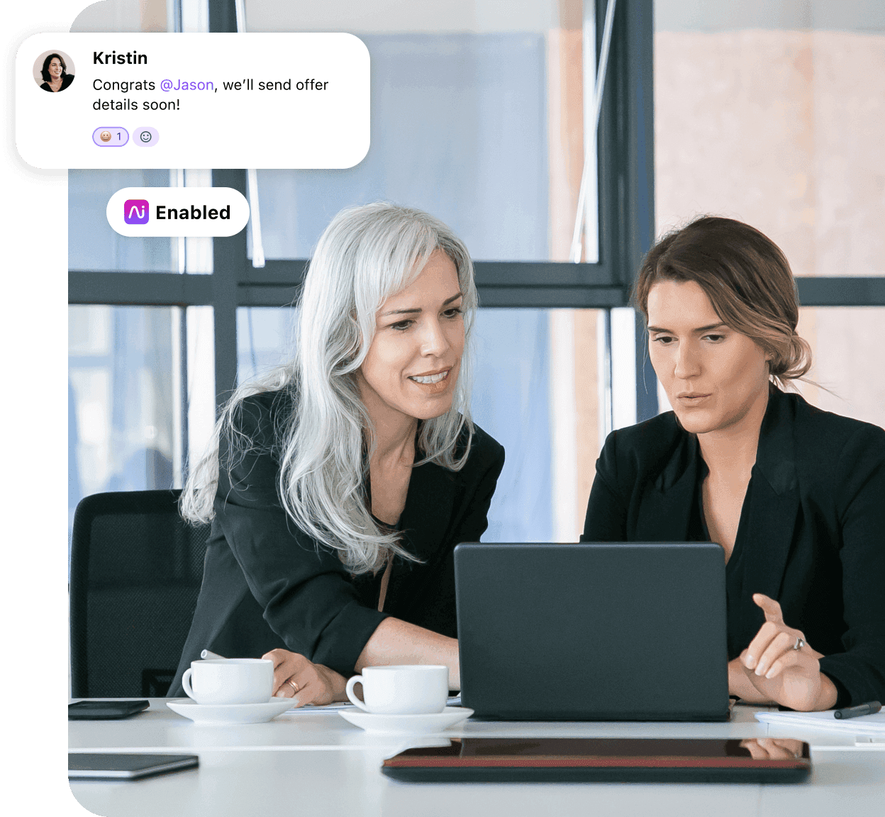 Two recruiters working
